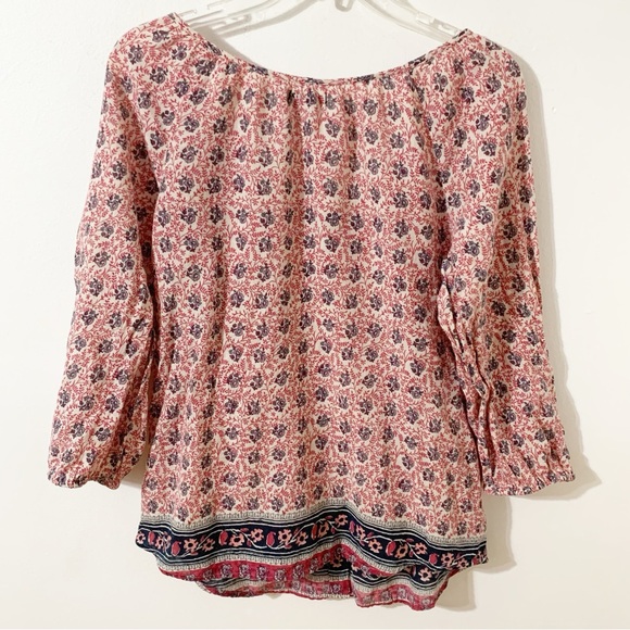 Lucky Brand Floral Print Three Quarter Sleeve Button Front Scoop Neck Blouse
🩷💙 - Picture 3 of 11